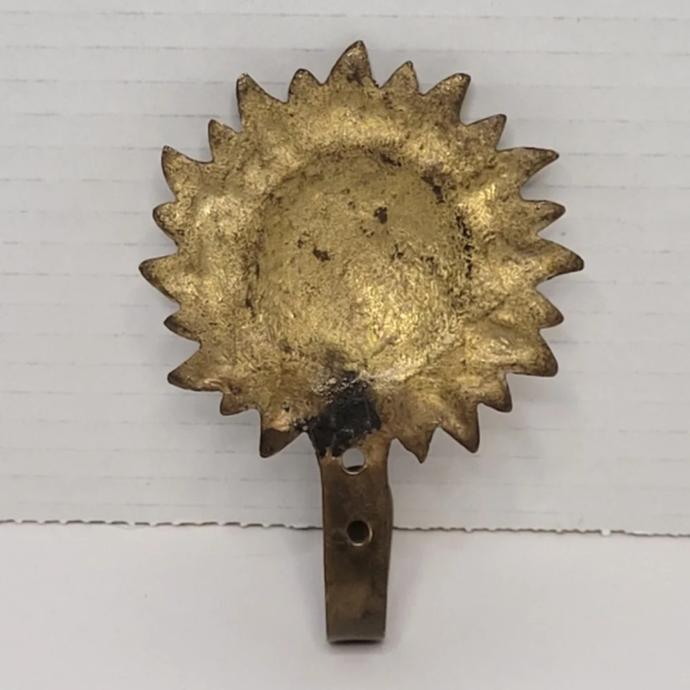 Sun Face Brass Vintage Wall Hook